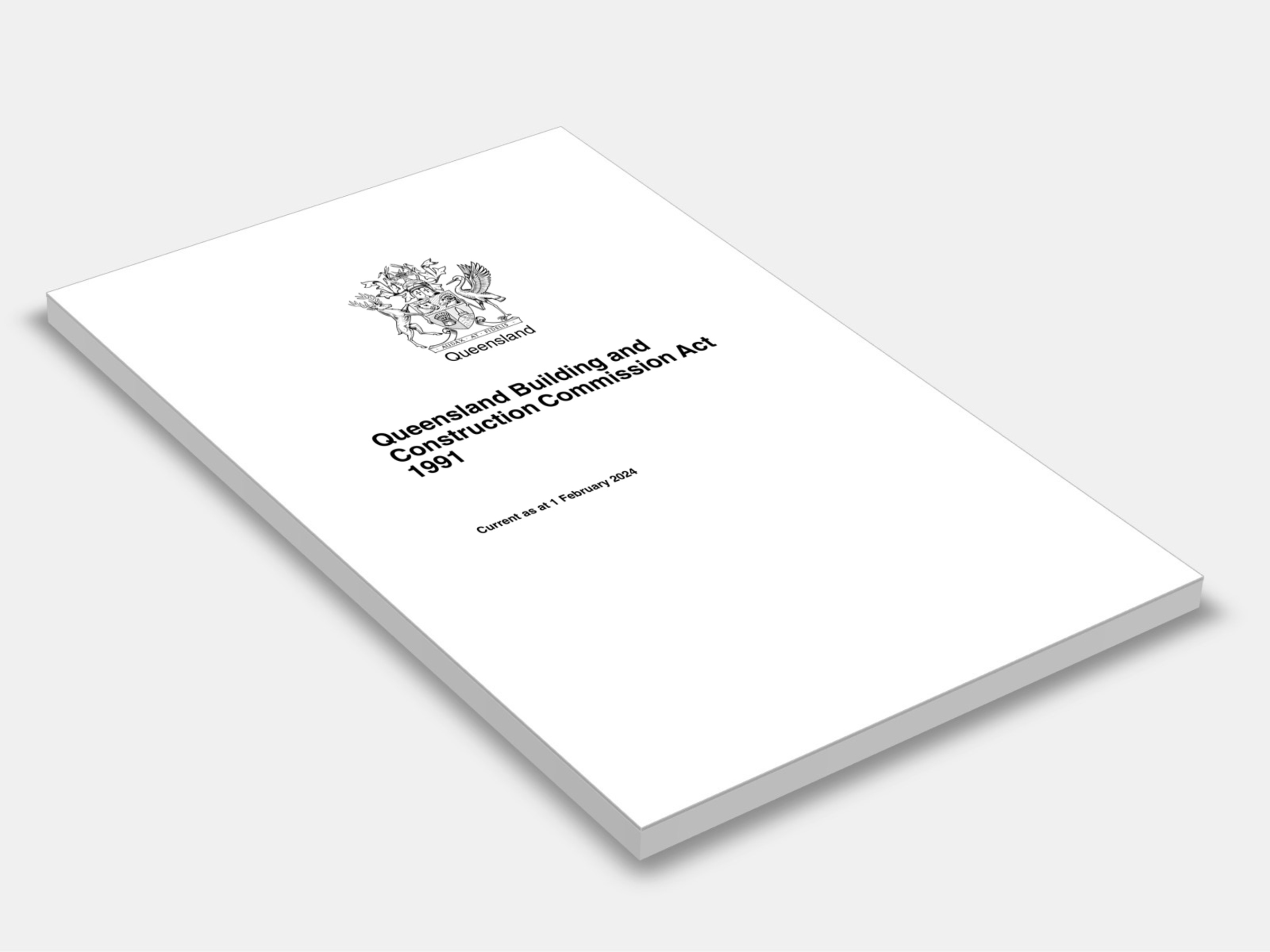 Queensland Building and Construction Commission Act 1991 (QLD) 1991 cover